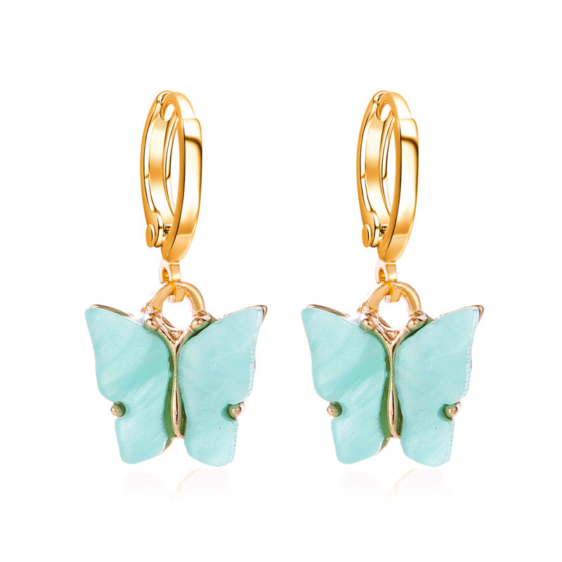 Pastel Butterfly Huggie Hoop Earrings