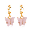 Pastel Butterfly Huggie Hoop Earrings