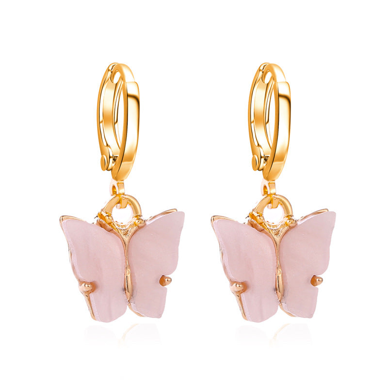 Pastel Butterfly Huggie Hoop Earrings