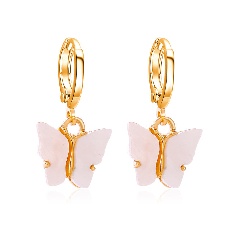Pastel Butterfly Huggie Hoop Earrings
