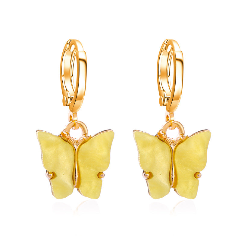 Pastel Butterfly Huggie Hoop Earrings