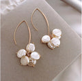 Baroque Pearl Cluster Threader Earrings