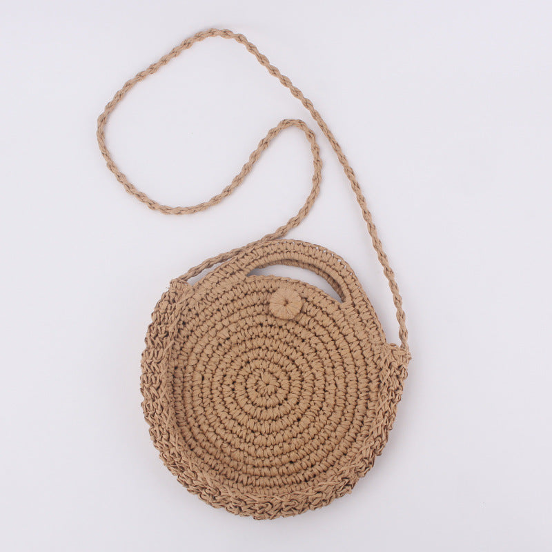 Round Woven Single-Shoulder Beach Bag