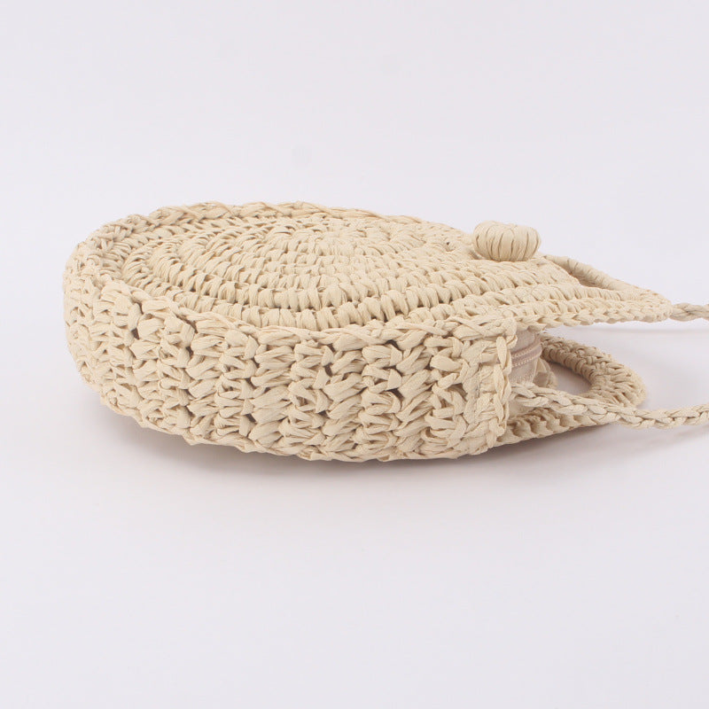 Round Woven Single-Shoulder Beach Bag