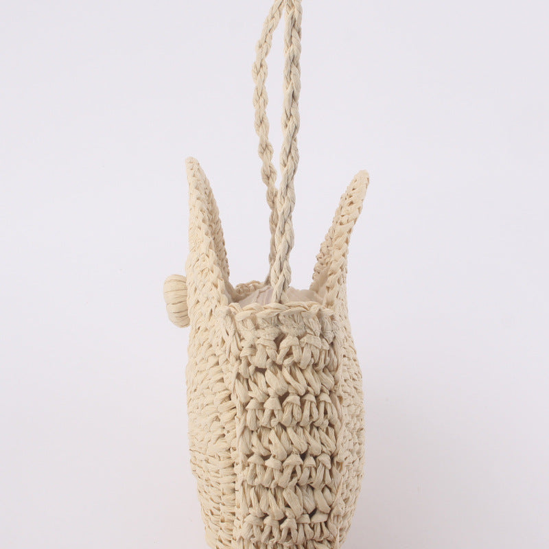 Round Woven Single-Shoulder Beach Bag