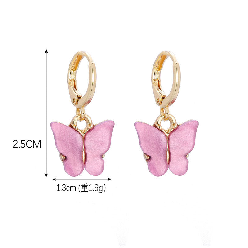 Pastel Butterfly Huggie Hoop Earrings