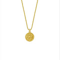Gold Sunburst Coin Pendant Necklace