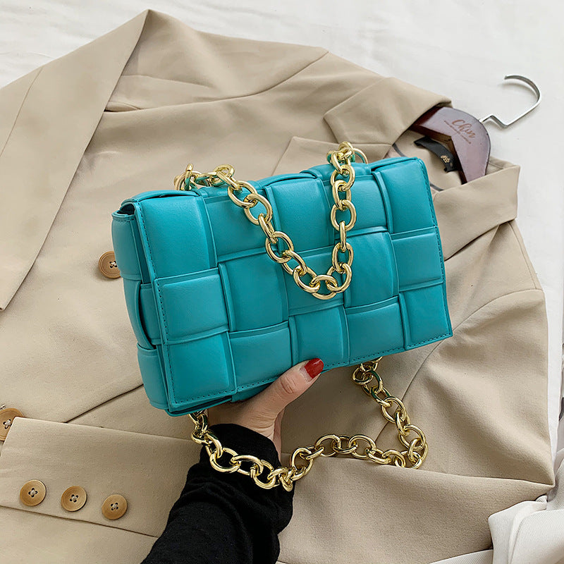 Woven Chain Pillow Clutch Bag