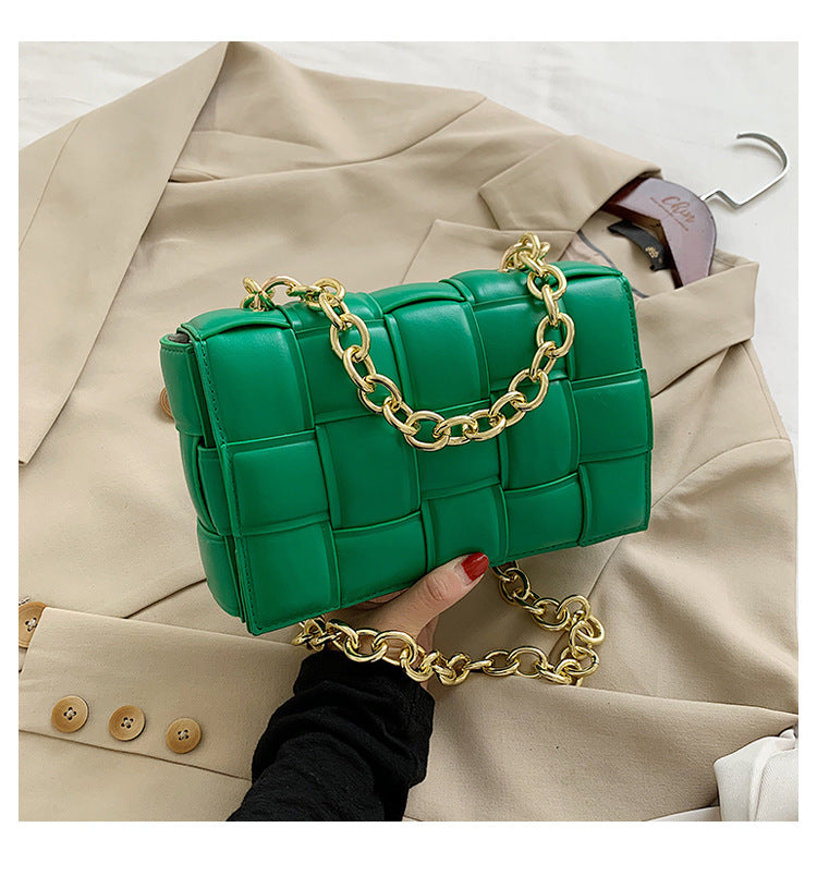 Woven Chain Pillow Clutch Bag