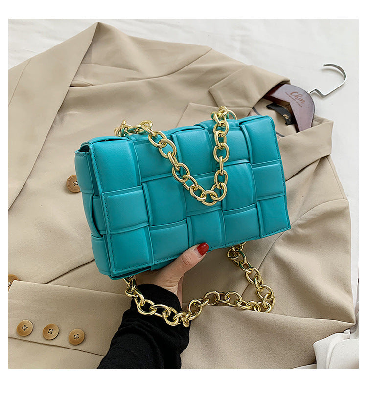 Woven Chain Pillow Clutch Bag