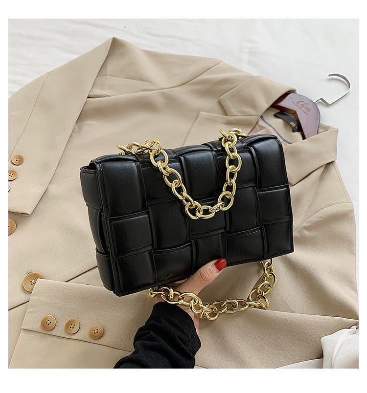 Woven Chain Pillow Clutch Bag
