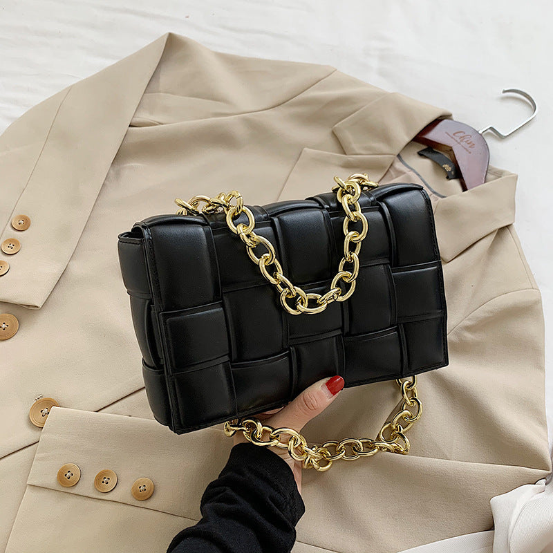 Woven Chain Pillow Clutch Bag