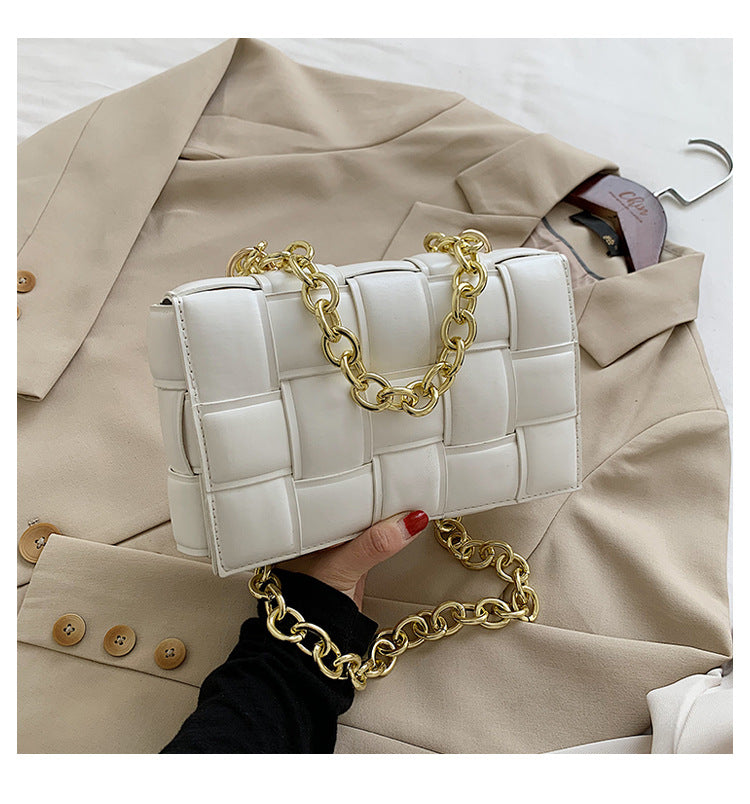 Woven Chain Pillow Clutch Bag