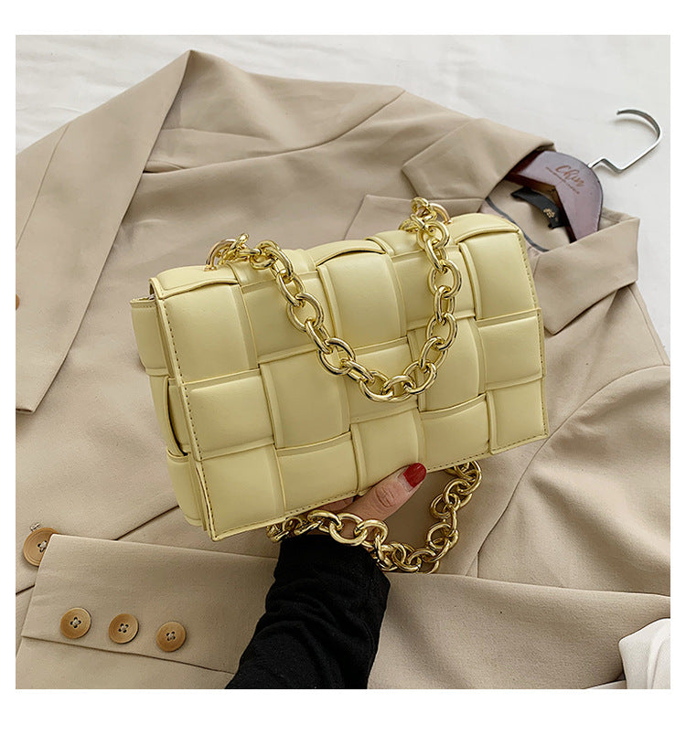 Woven Chain Pillow Clutch Bag