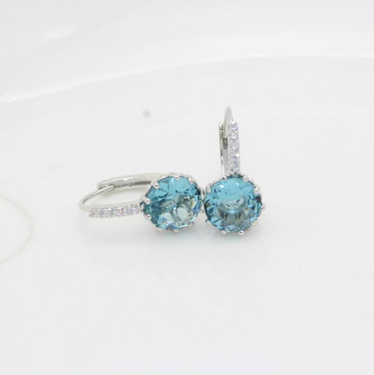 CZ Crystal Leverback Earrings