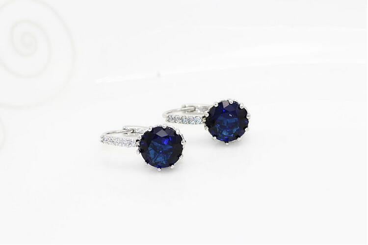 CZ Crystal Leverback Earrings