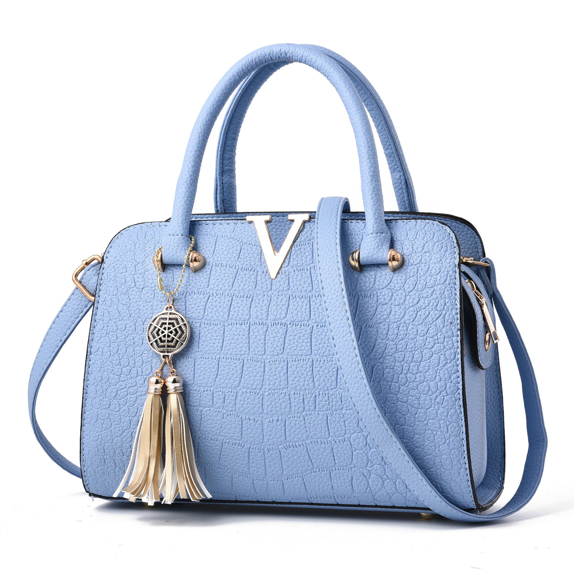 Crocodile-Pattern Single-Shoulder Handbag
