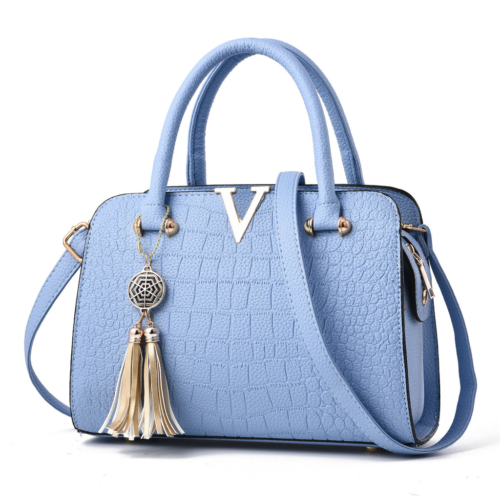 Crocodile-Pattern Single-Shoulder Handbag
