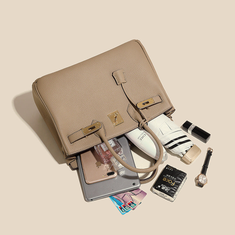 Genuine Leather Platinum Tote Bag