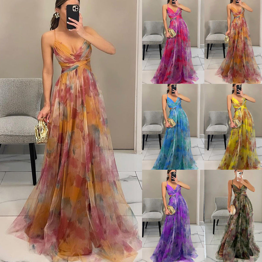 Mesh Printed Floaty Sundress