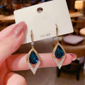 Blue Crystal Marquise Drop Earrings