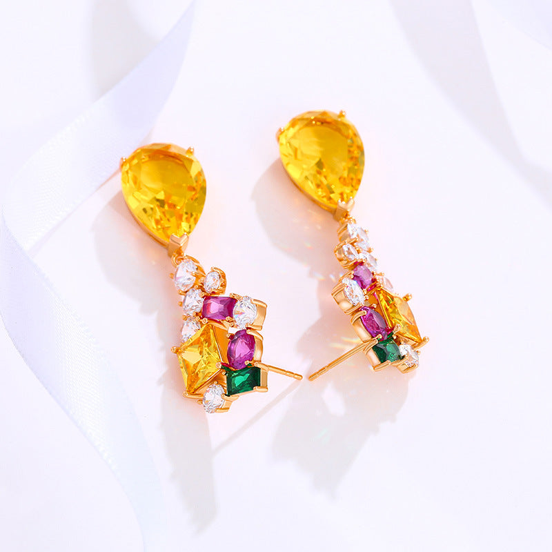 Multicolor Gemstone Drop Earrings
