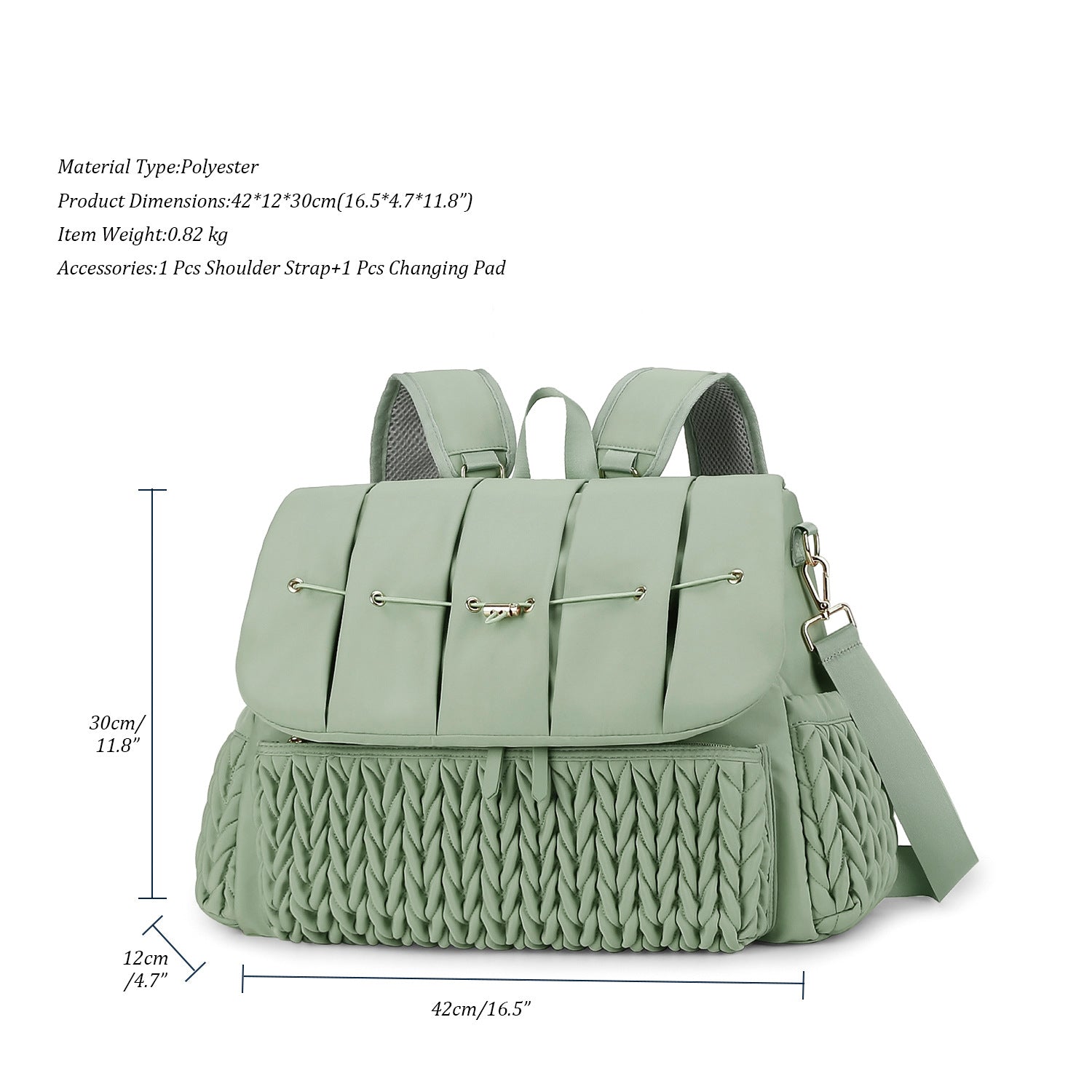 Quilted Large Capacity Mummy Backpack