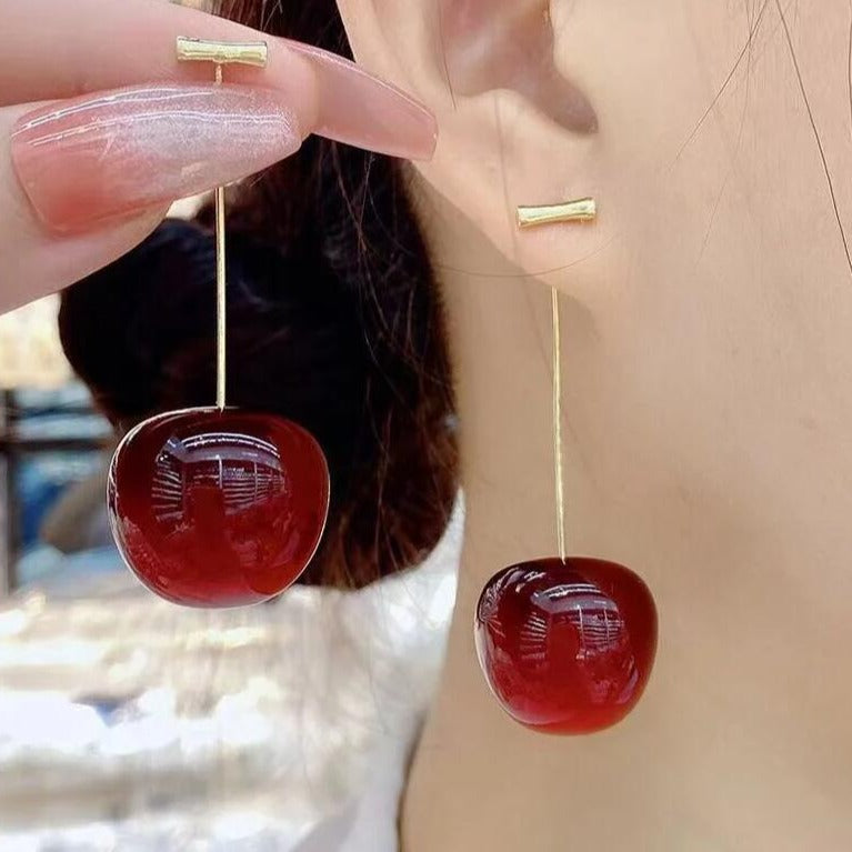 Cherry Charm Drop Earrings