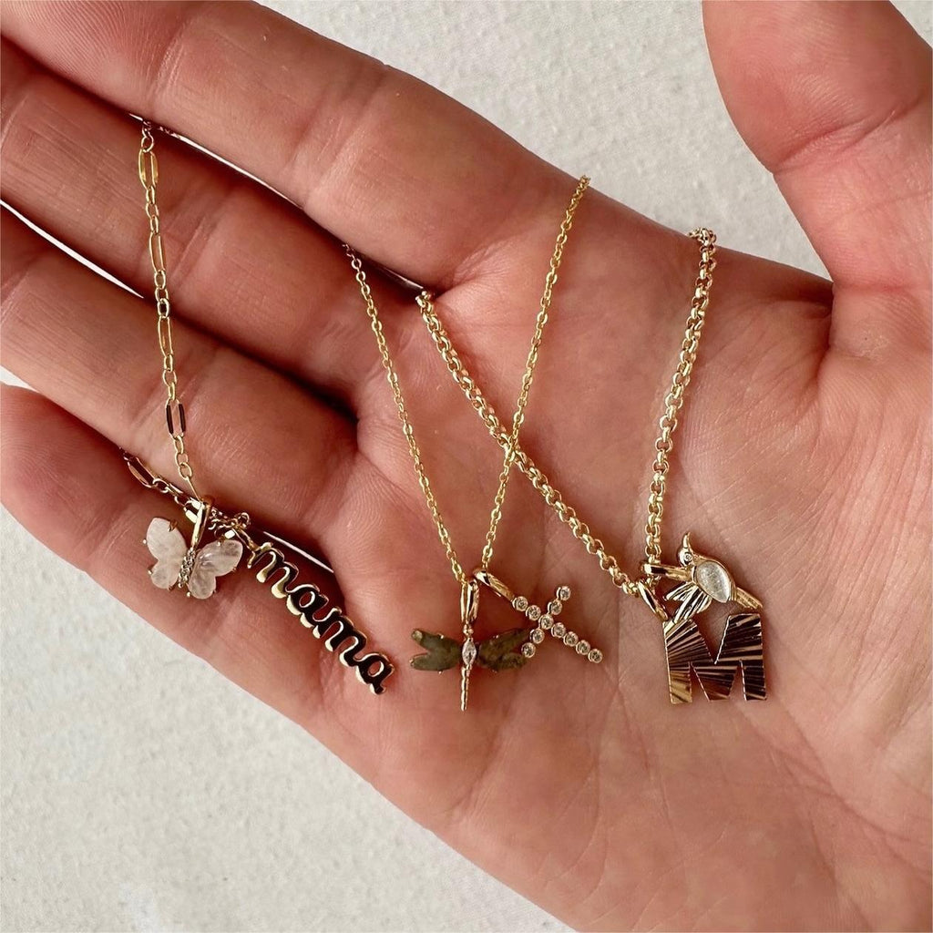 Selected Gold Charm Pendant Set with Chain Necklace