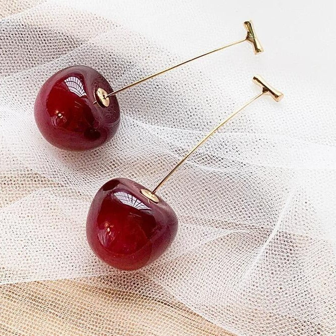 Cherry Charm Drop Earrings