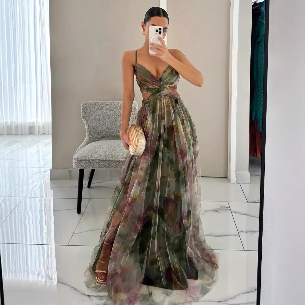 Mesh Printed Floaty Sundress
