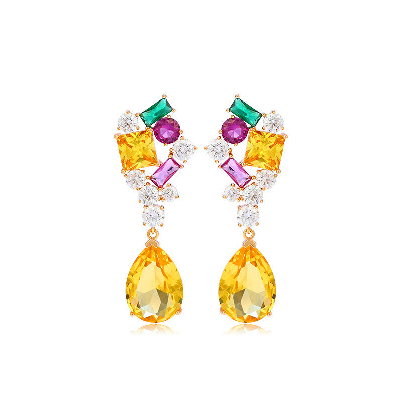 Multicolor Gemstone Drop Earrings