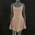 Crystal Embellished Sheer Slip Mini Dress