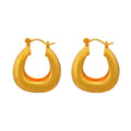 Chunky Two-Tone Domed Hoop Earrings