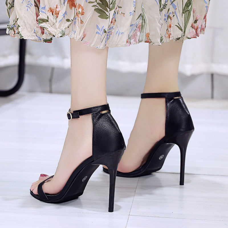 Minimalist Thin-Heel Open-Toe Sandals