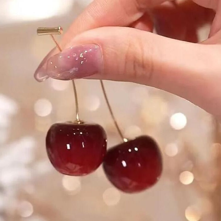 Cherry Charm Drop Earrings