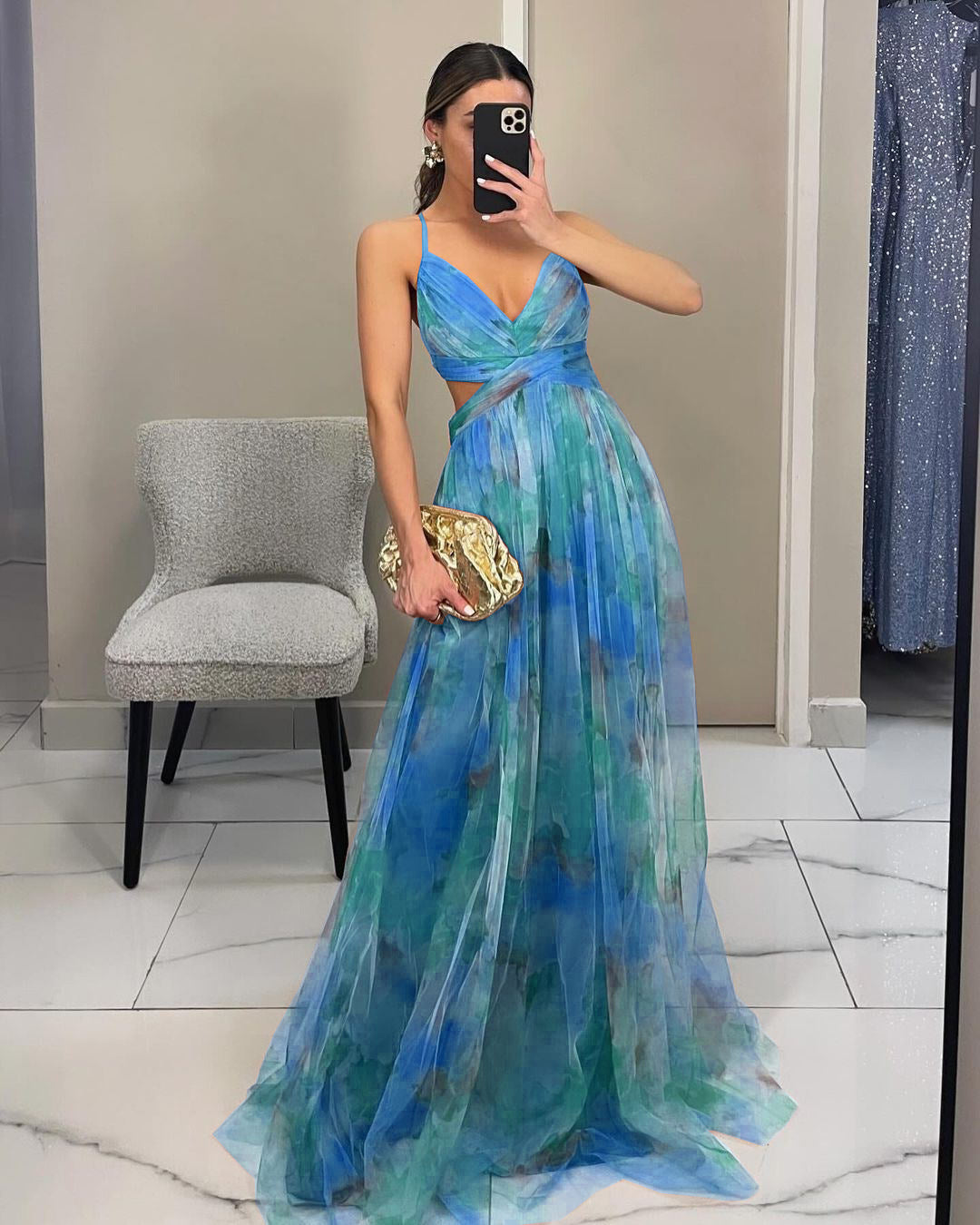 Mesh Printed Floaty Sundress