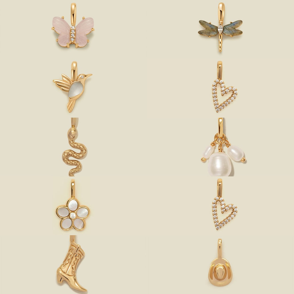 Selected Gold Charm Pendant Set with Chain Necklace