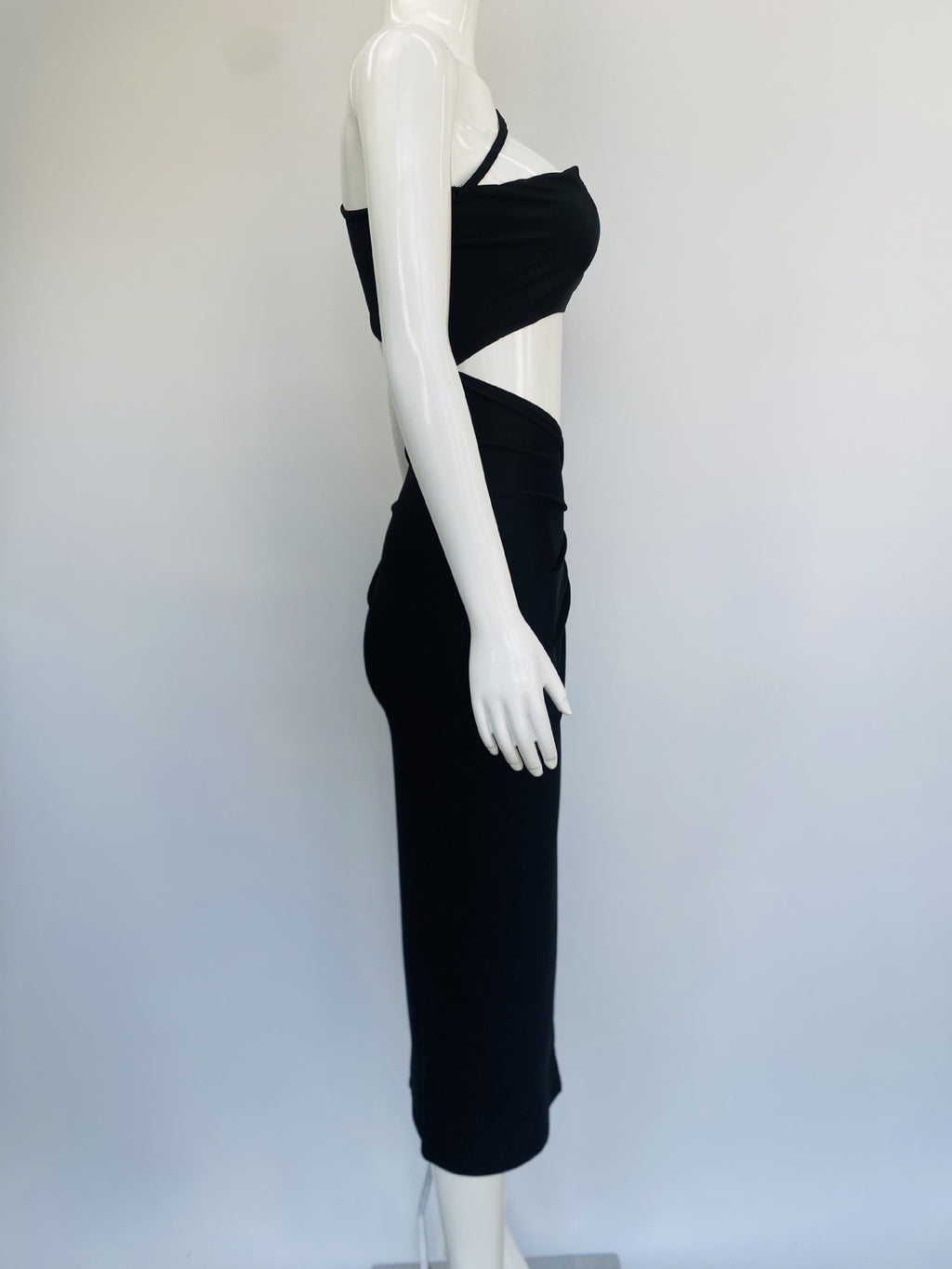 One-Shoulder Slit Waist Beach Midi Dress