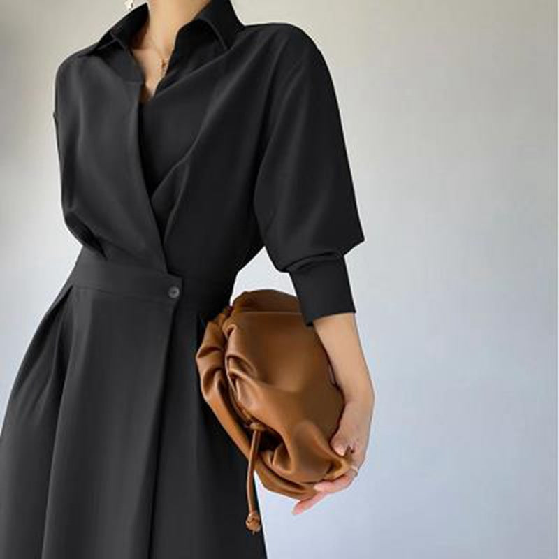 French Chic Slim-Fit Midi Dress
