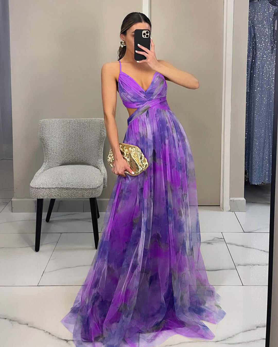 Mesh Printed Floaty Sundress