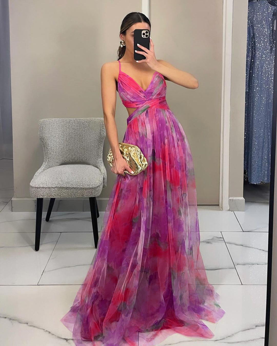 Mesh Printed Floaty Sundress