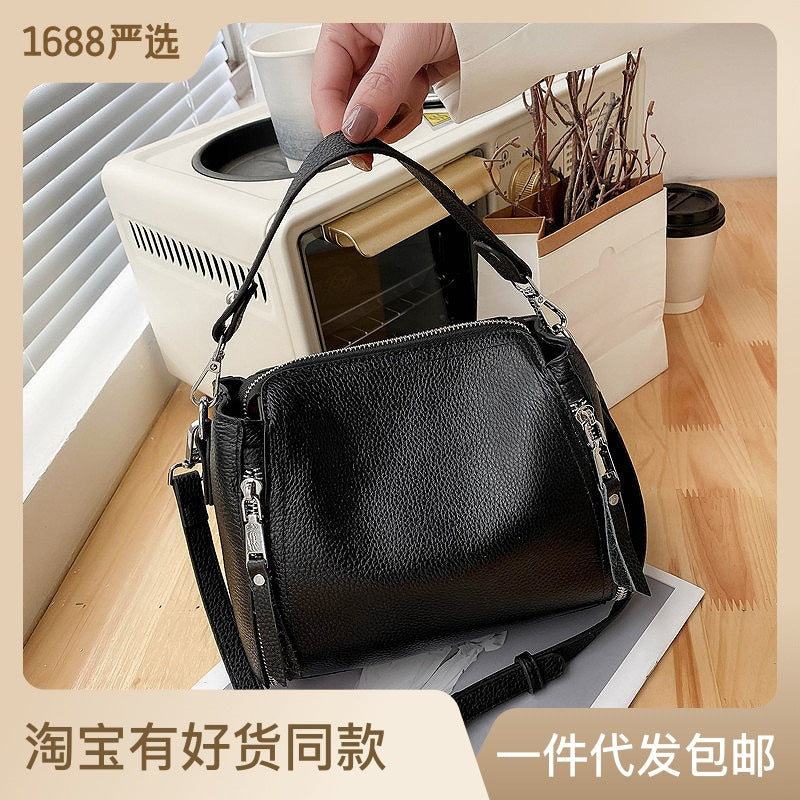 Genuine Leather Single-Shoulder Mum Bag
