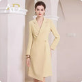 New spring and autumn design sense fashion asymmetrical dress slim fit thin broadcast host formal work clothes OL