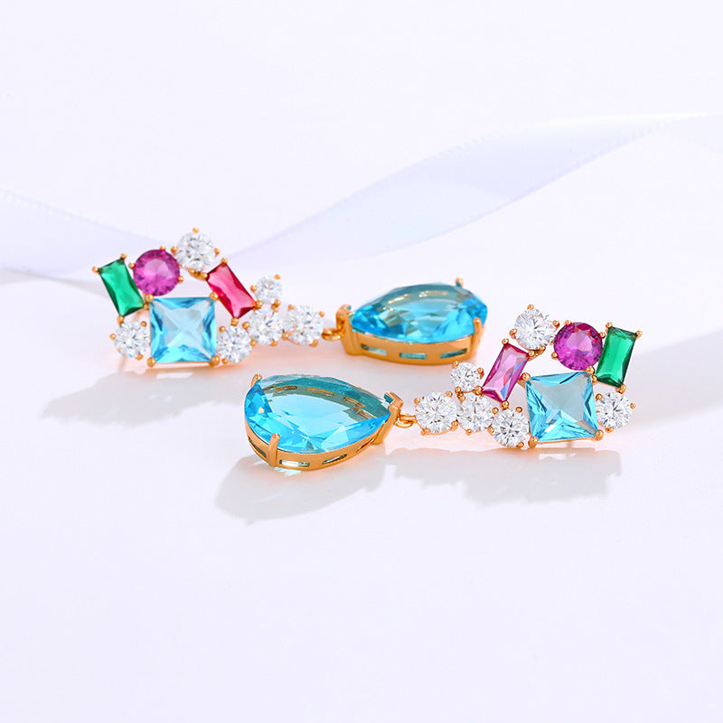 Multicolor Gemstone Drop Earrings
