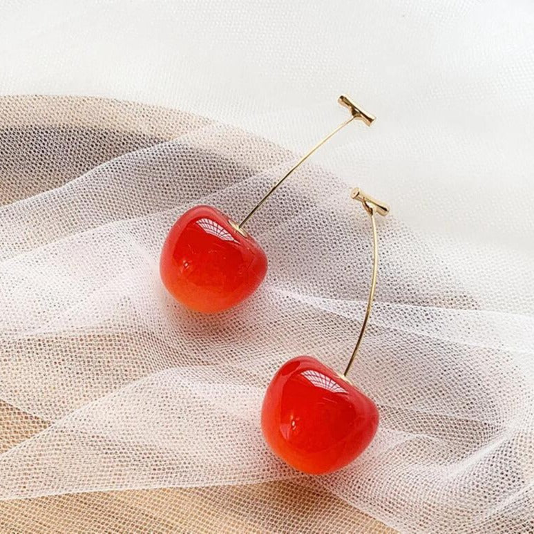 Cherry Charm Drop Earrings