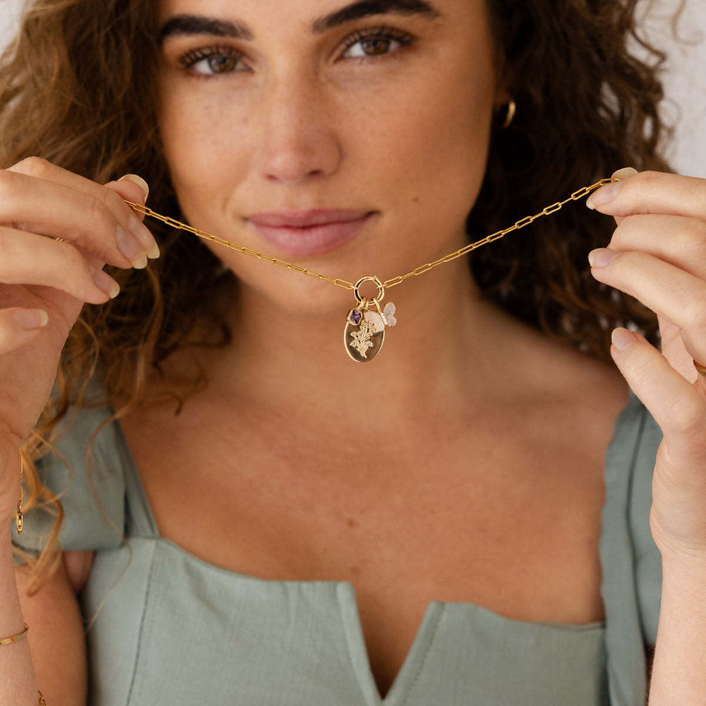 Selected Gold Charm Pendant Set with Chain Necklace