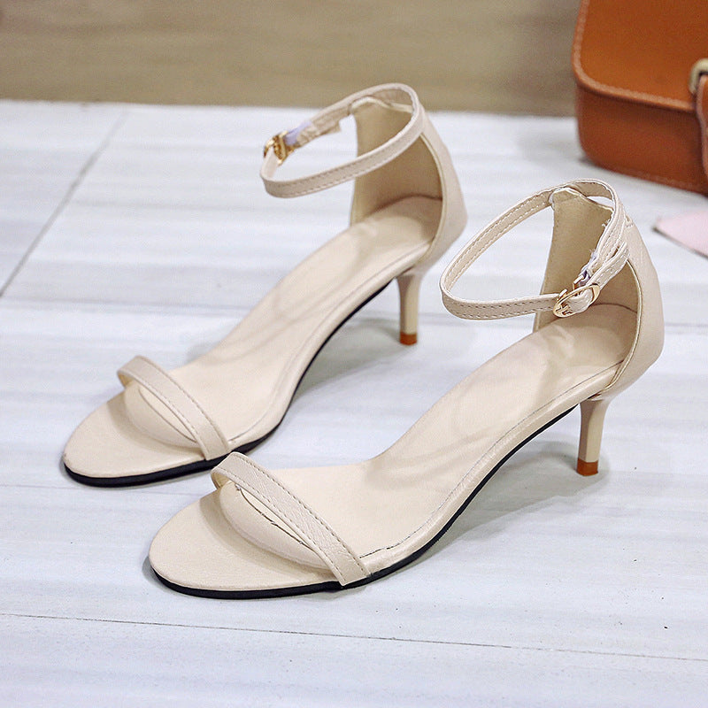 Minimalist Thin-Heel Open-Toe Sandals