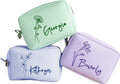 Striped Embroidered Travel Toiletry Bag