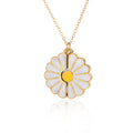 Gold Daisy Flower Pendant Necklace